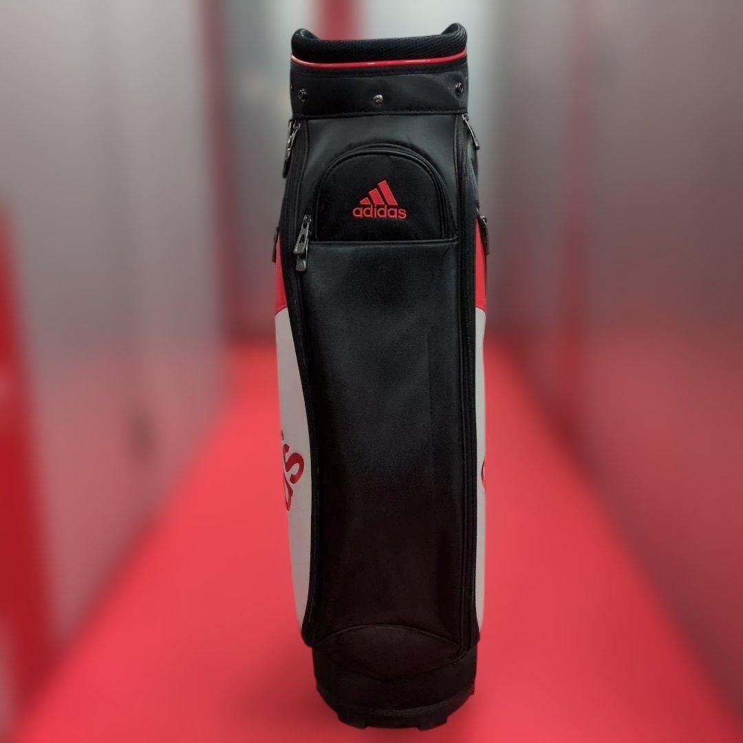 adidas キャディバッグ 9インチ フード付 黒赤