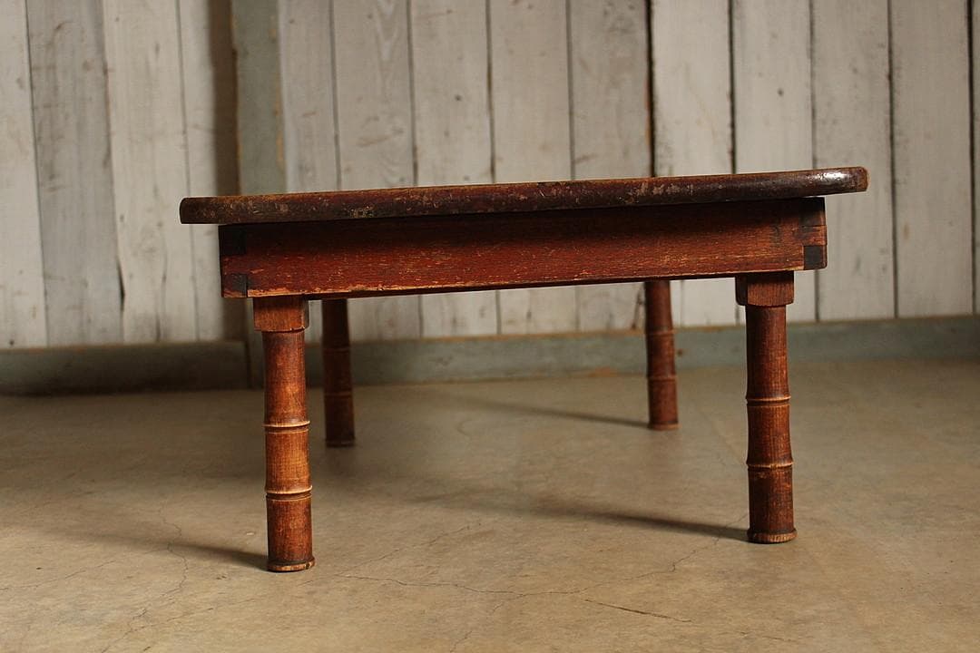 古い小ぶりな折り畳みテーブル　ちゃぶ台　古家具　古民家　古道具