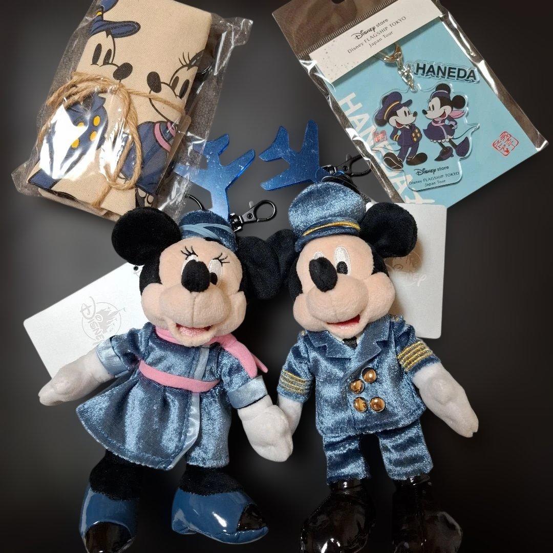 羽田 ミッキー ミニー パイロットキーチェーン トートバッグ アクキーセット