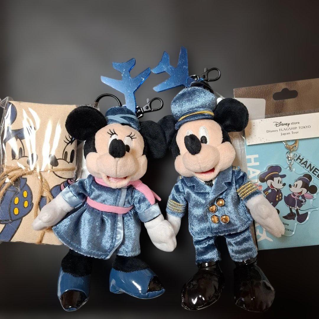 羽田 ミッキー ミニー パイロットキーチェーン トートバッグ アクキーセット
