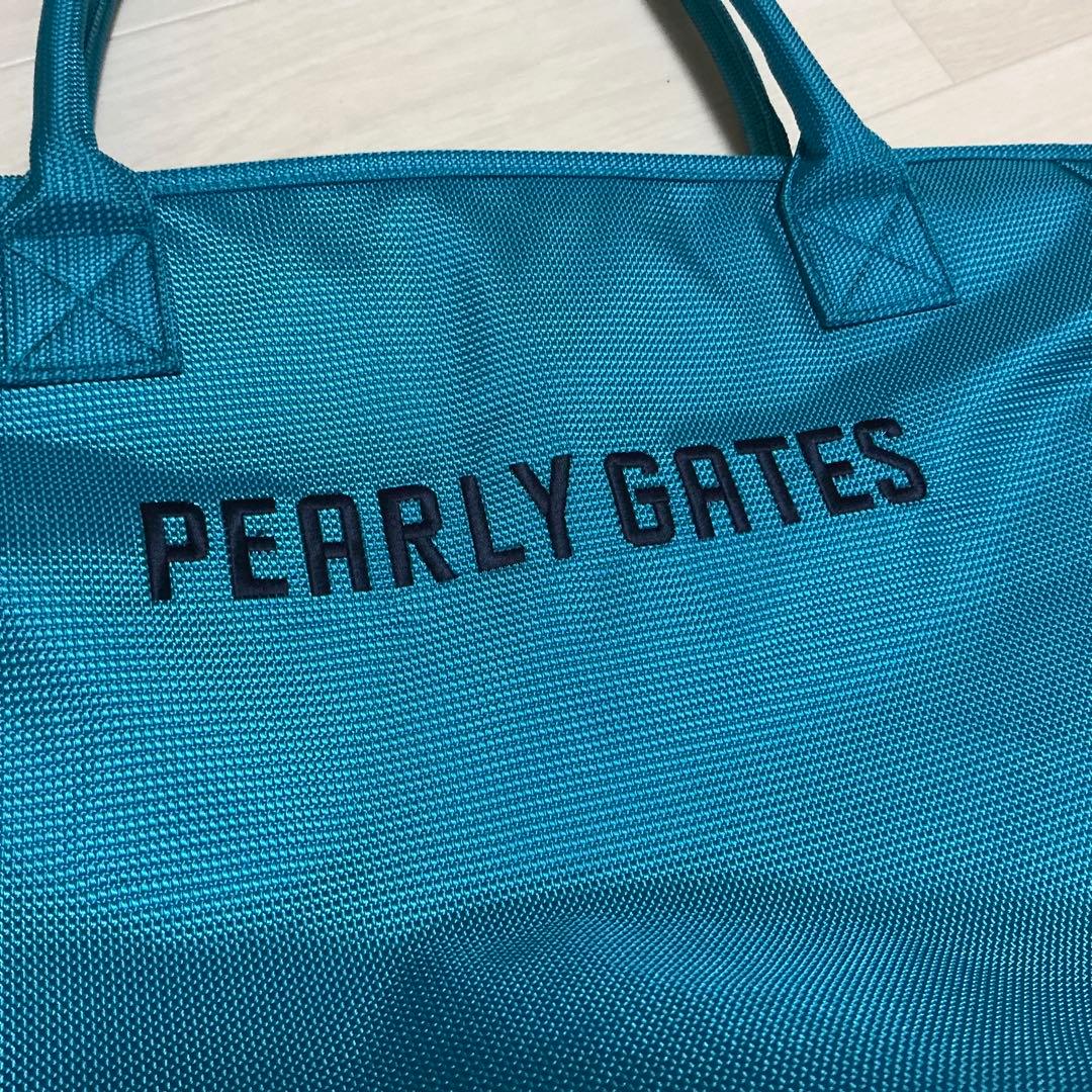 PEARLY GATES 大型トートバッグ 美品 ターコイズ
