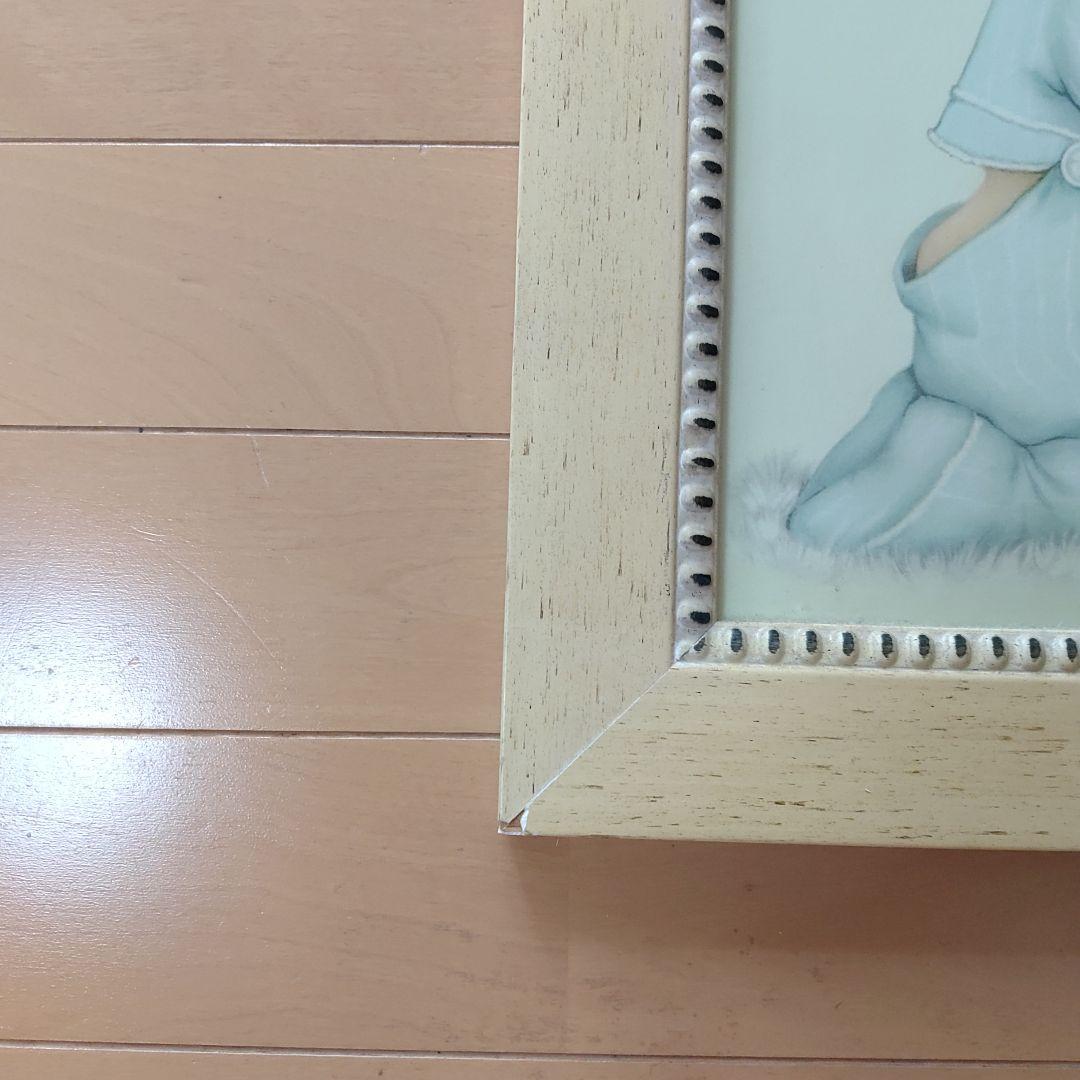 ♡子どもの可愛い絵画♡ 木製フレーム付き いのりパステルカラー