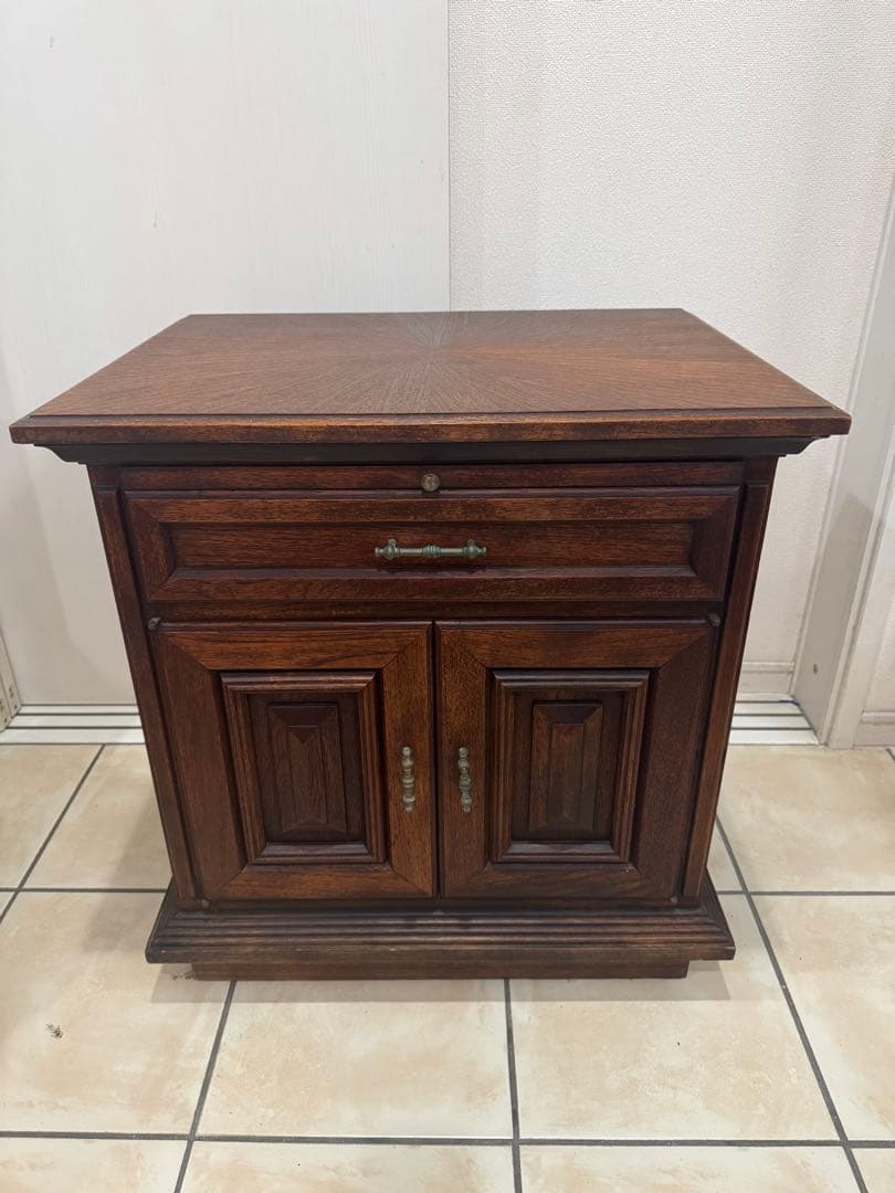 ダークブラウン 木製 サイドテーブル