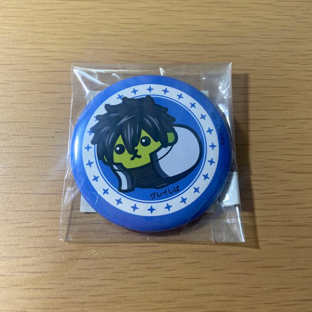 新品 未開封フェアリーテイル缶バッジ 豆しばコラボ グレイ