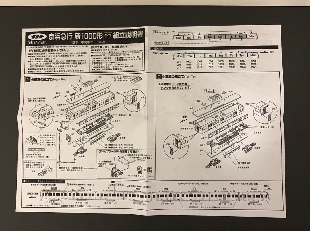 管理番号1584 Nゲージ 京急新1000形 宮沢模型 赤い電車製4両セット