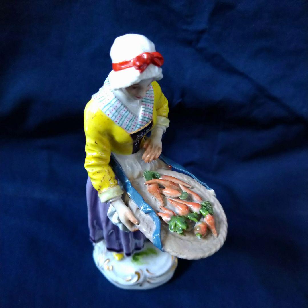 希少✤1924年以前マイセン(Meissen)『パリの呼び声・野菜売りの少女』