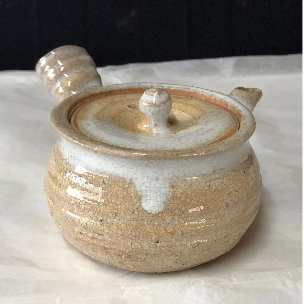 e2935 三輪休雪 萩焼 横手急須 共箱 急須 煎茶急須 煎茶道具 茶道具