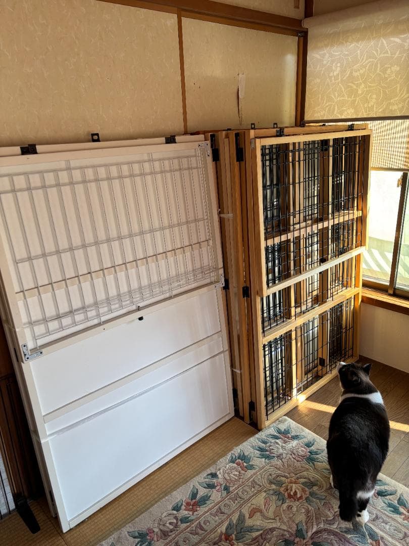 ②廃盤品 希少ナチュラルワン☆彡木製キャット猫ケージ（３段ホワイト色）