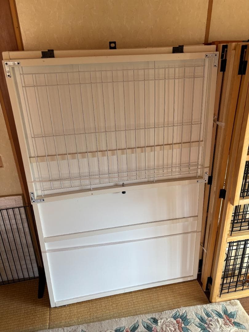 ②廃盤品 希少ナチュラルワン☆彡木製キャット猫ケージ（３段ホワイト色）