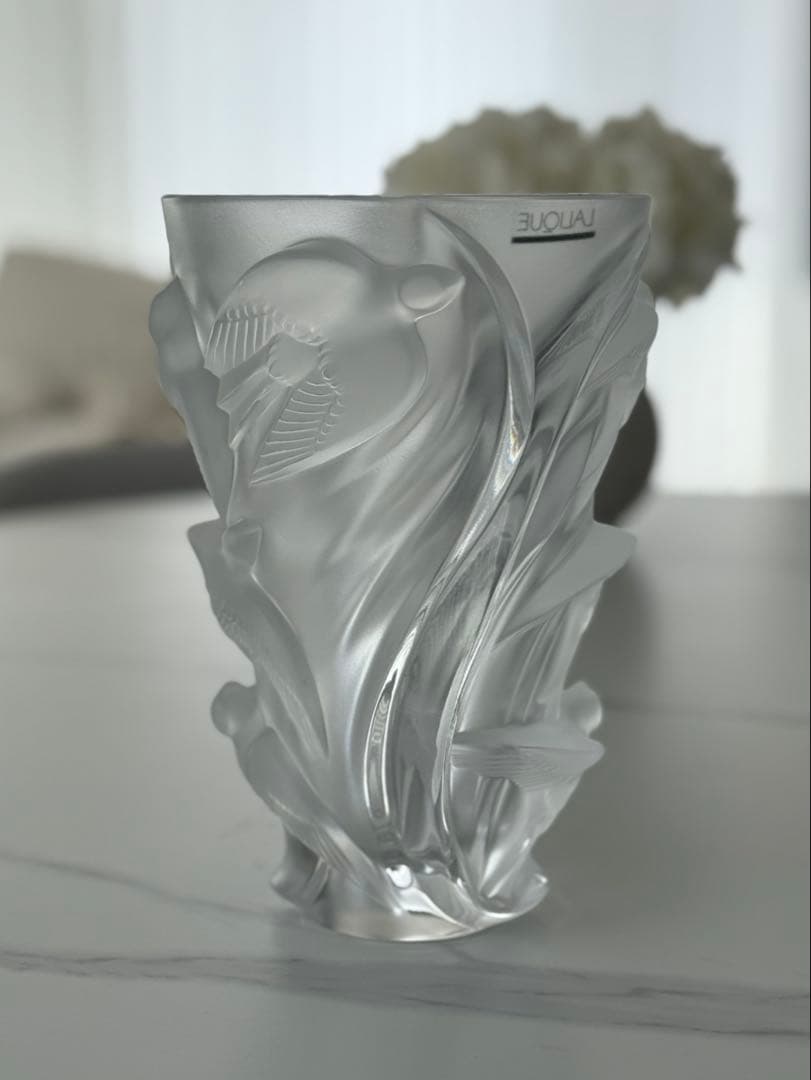 LALIQUE クリスタルガラス 花瓶　フラワーベース