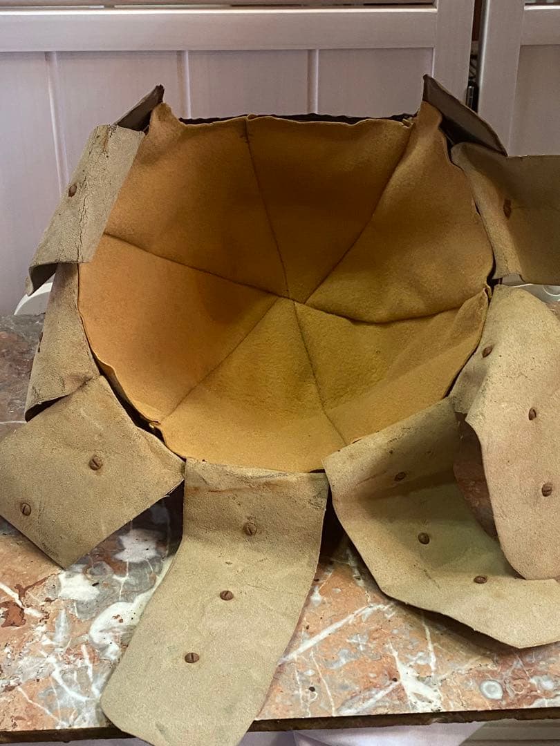 超希少♦️中国武具♦️中国歴史 アンティーク兜♦️獅子形金具♦️鳳羽兜♦️青色装飾♦️送料込