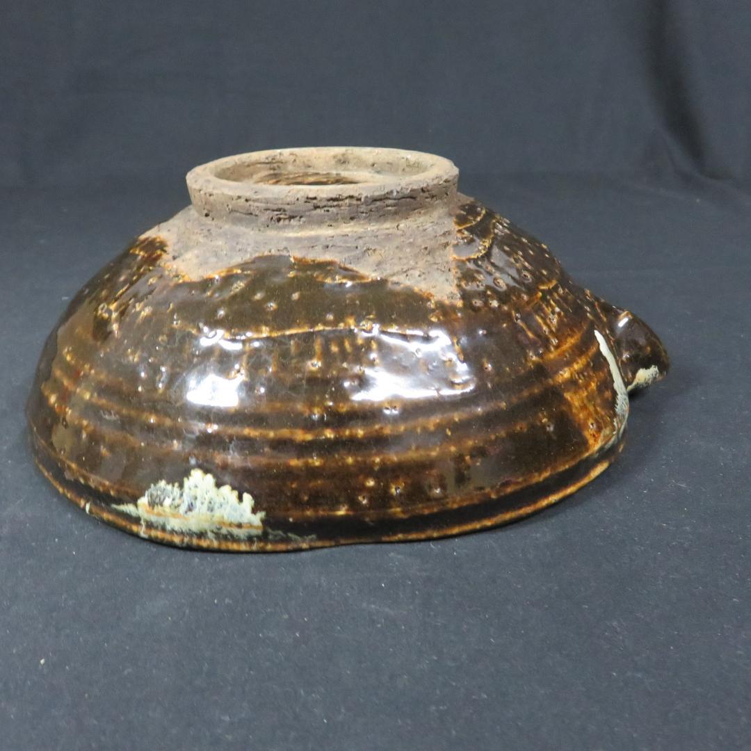 片口 白釉 流し掛釉 木箱 江戸 大片口 酒器 銘なし