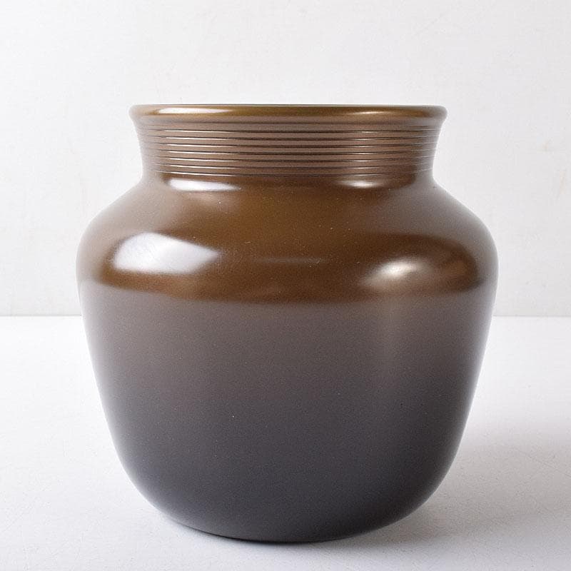 茶道具　釜師　川邊憲一(三代庄造)造　唐銅　口糸目　建水　共箱　N　R8397