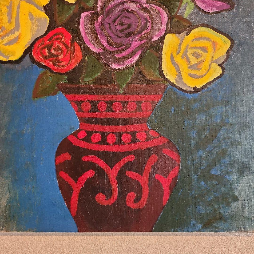 田渕眞兒　油絵　油彩　薔薇シリーズ　花　No.3-2