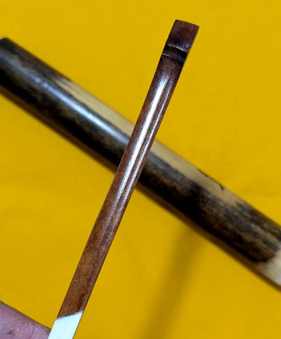 【閉店売り尽し】本煤竹挟継茶杓　定寸利休型