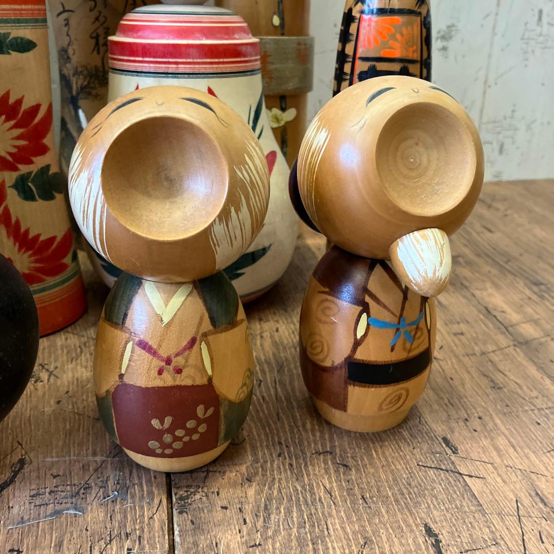 昭和レトロ 伝統的な木製こけしコレクション こけし 小芥子 まとめ売り 置物