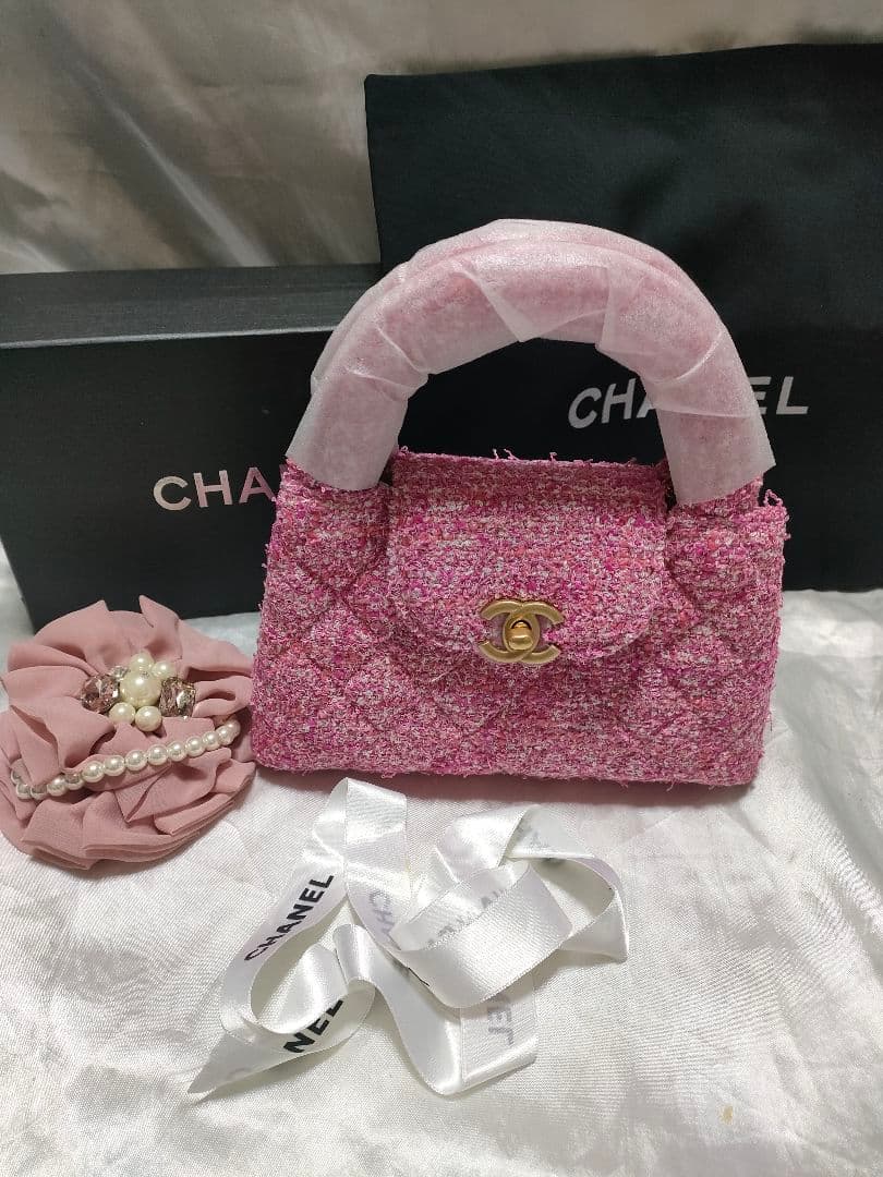 CHANEL ピンク ツイード ショルダーバッグ ノベルティ