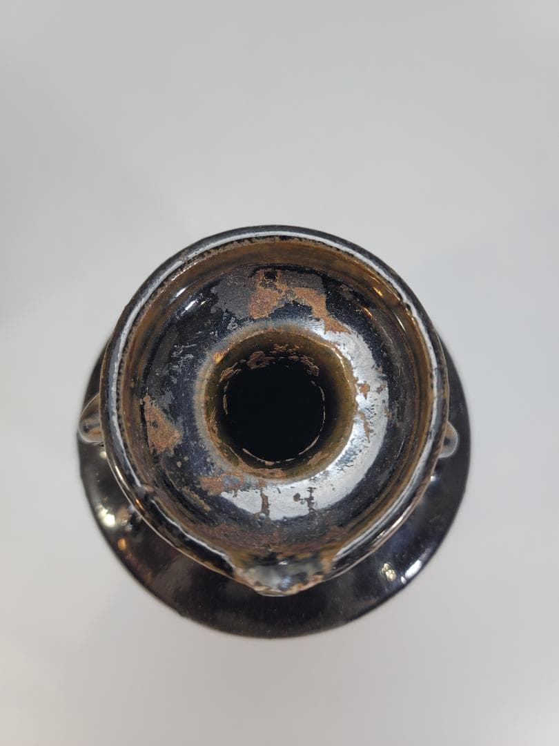 中国美術 黒釉 注瓶 時代物 コレクター蔵品