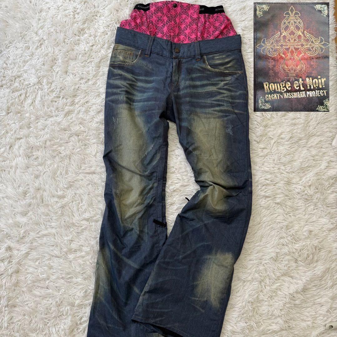 ガクトコラボ/激レア✨キスマーク スキーウェア パンツ デニム風 レディース M