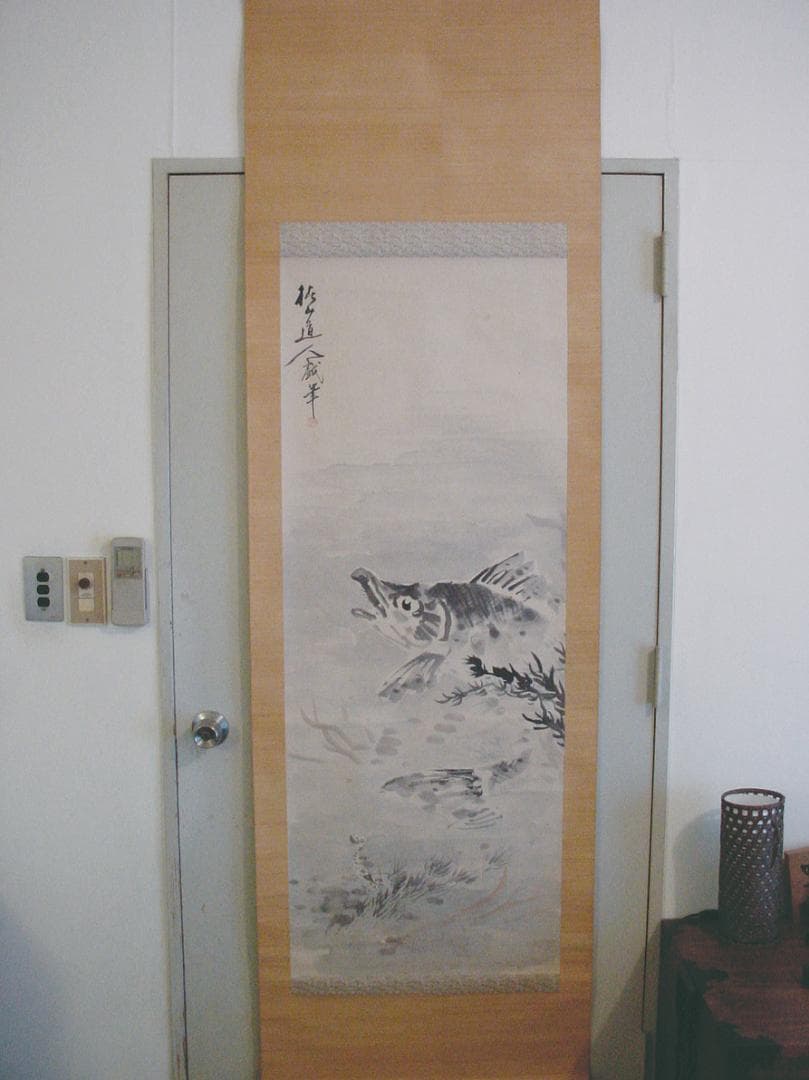 椿　椿山　軸装戯画