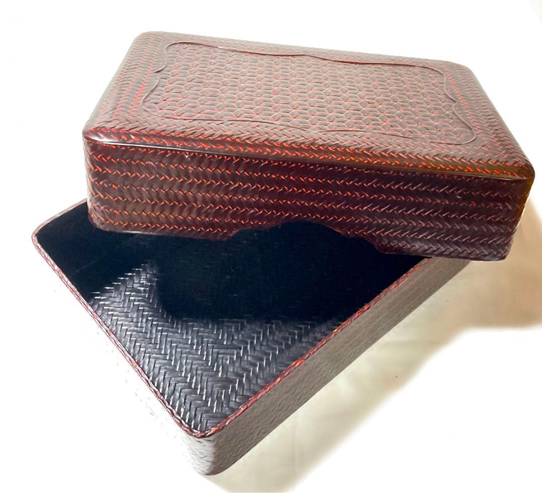 籃胎漆器 らんたい漆器　文箱　文庫　書類入れ　福岡特産　井上らんたい漆器