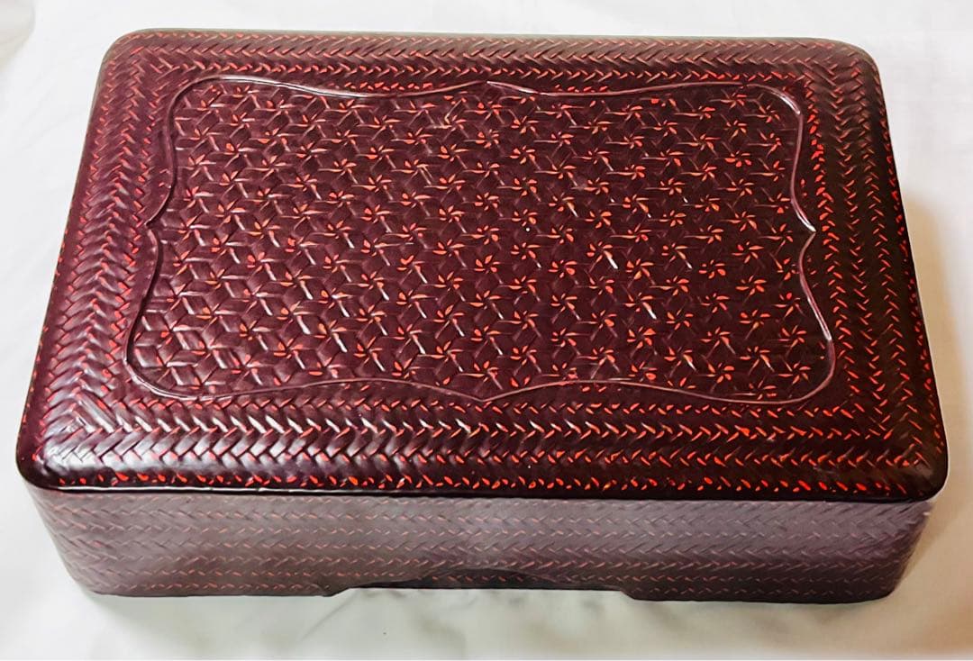 籃胎漆器 らんたい漆器　文箱　文庫　書類入れ　福岡特産　井上らんたい漆器