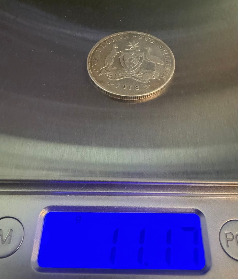 1918 m オーストラリア　1 フローリン　銀貨