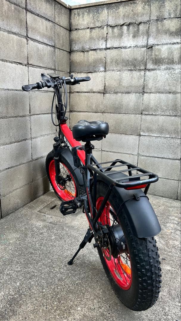 y*u様 suipie電動アシスト自転車 太タイヤ レッド/ブラック