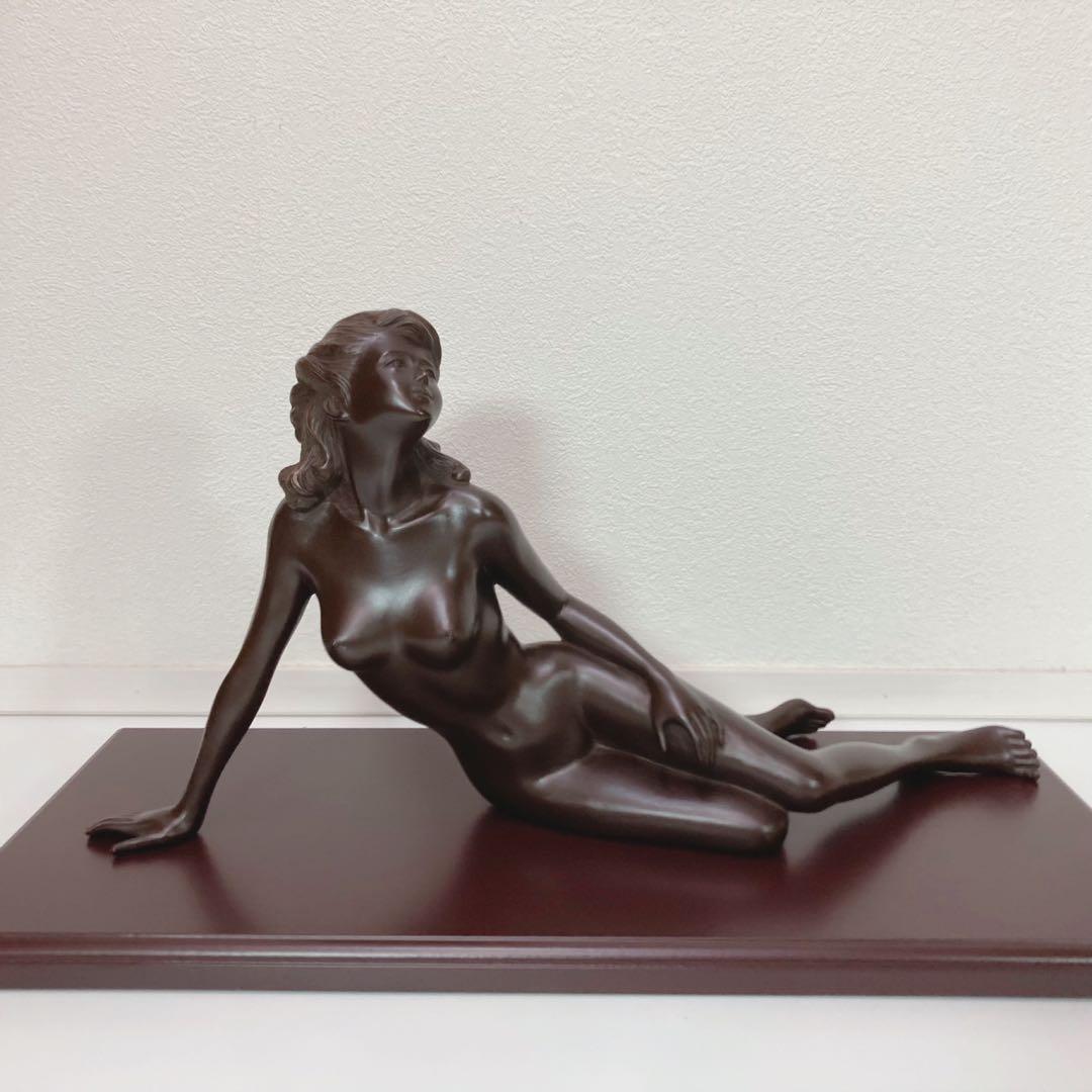 清河宗翠作　ドリーム　ブロンズ像　台座・証明書・外箱付き