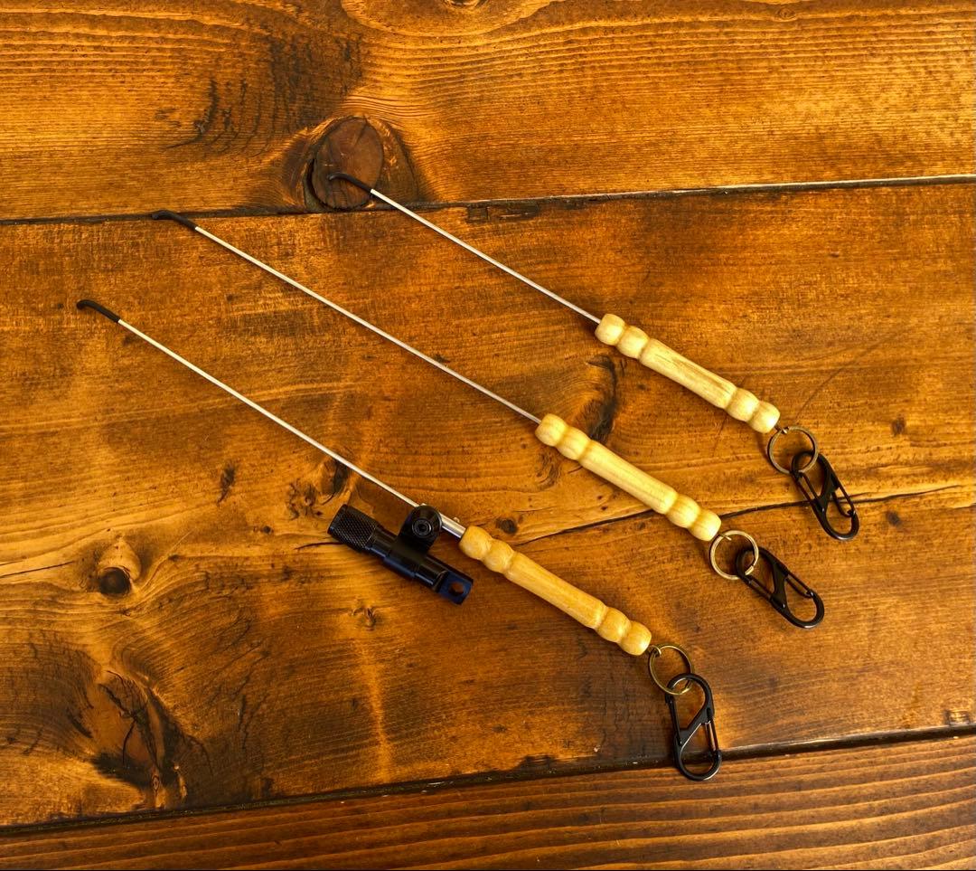 クワガタ採集セット　camo柄　オリジナル掻き出し棒　デジタルノギス　採集ケース