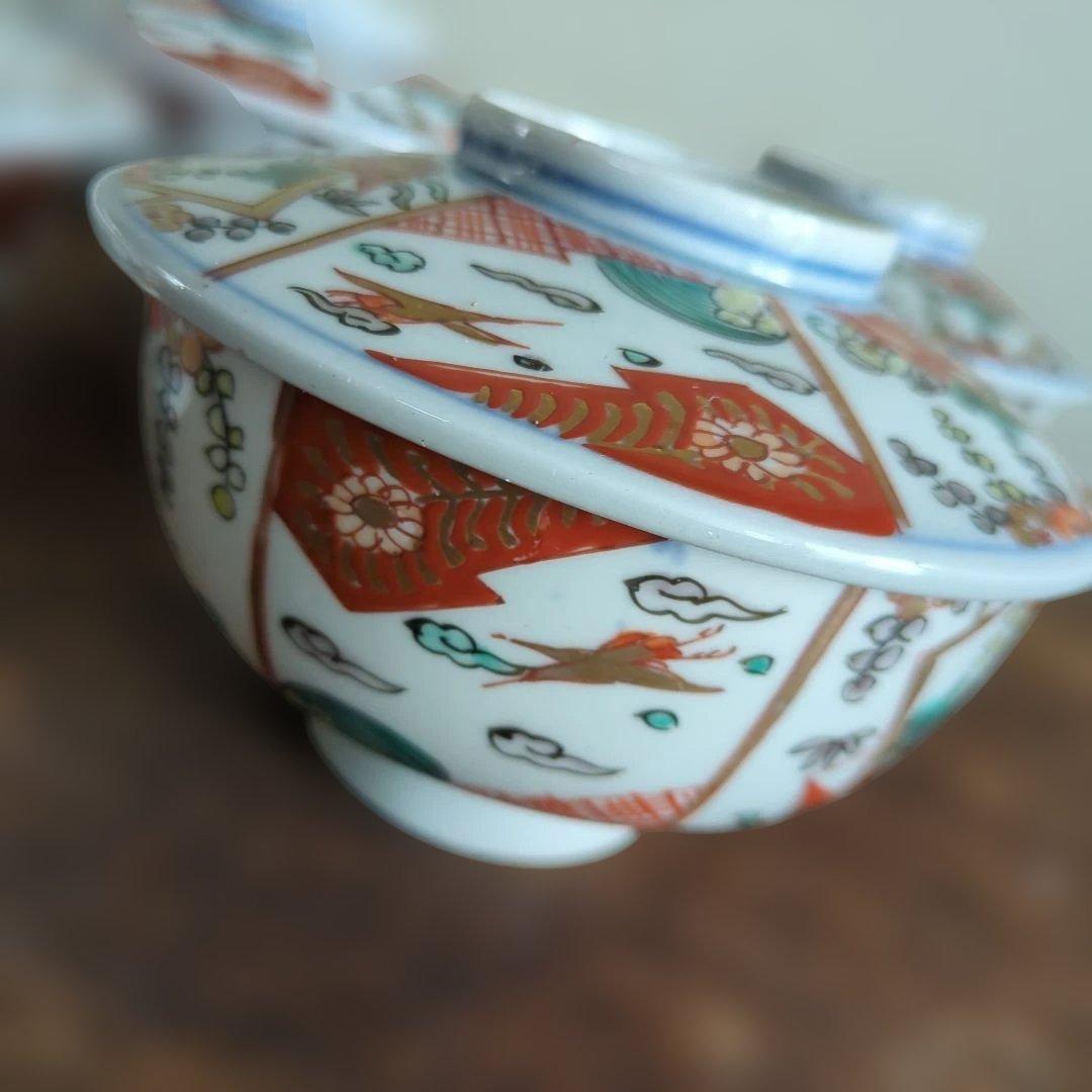 骨董 伊万里 古伊万里 蓋付茶碗 茶碗 煮物碗 お雑煮 蓋付 5つ〜