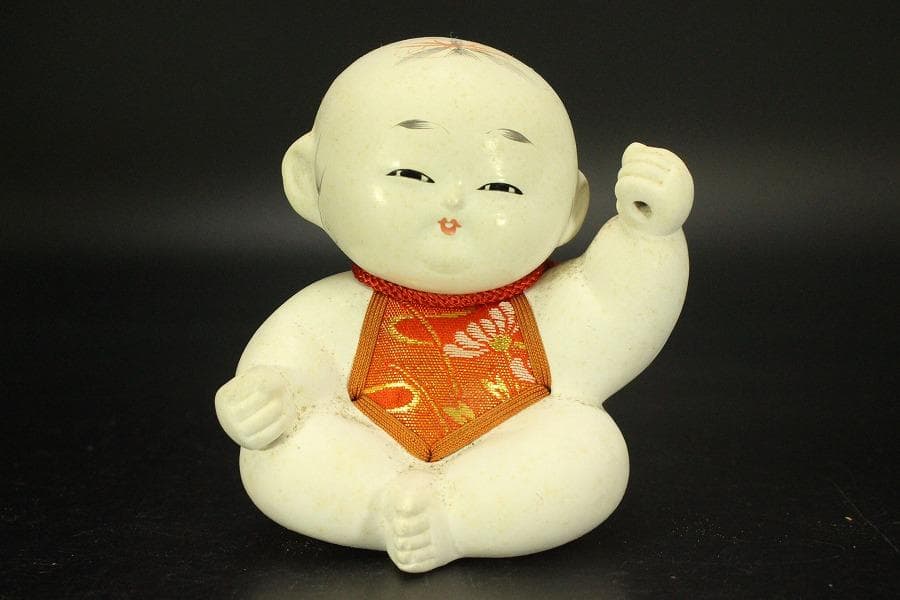 かわいい 郷土人形 太鼓持ち童人形 共箱(ZE434)