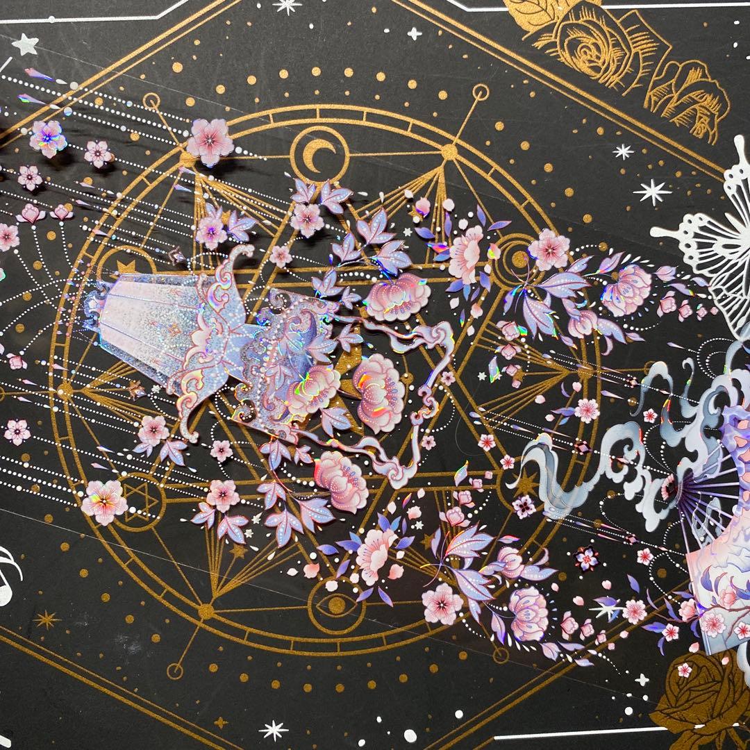 【9174】海外　マステ　中古巻　貝殻光マスキングテープ　半透明　古風装飾系