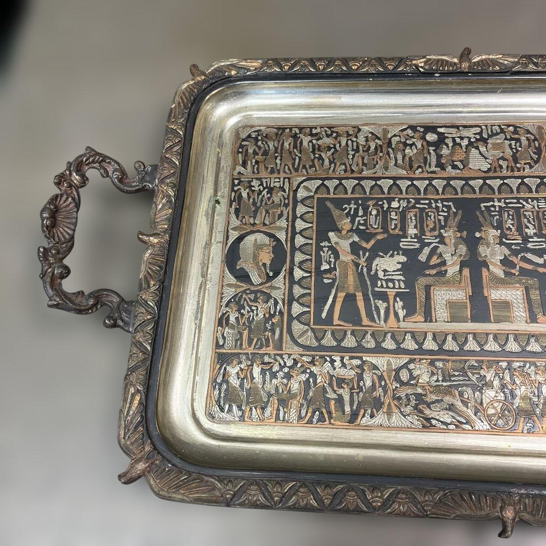 1 エジプト　プレート　金属製　飾り皿