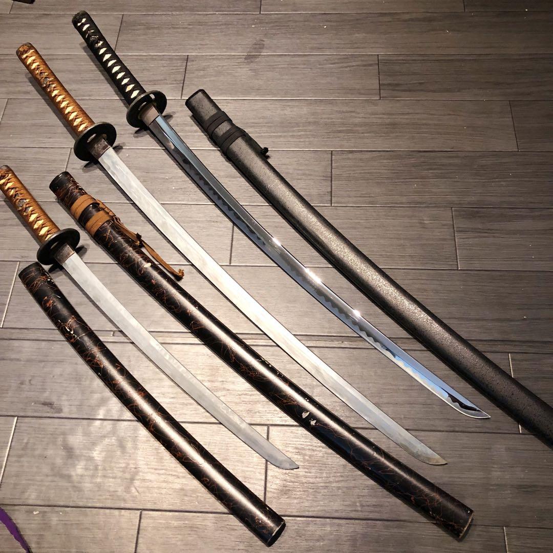 模造刀　大小3本セット　太刀　脇差　骨董品　模擬刀まとめ