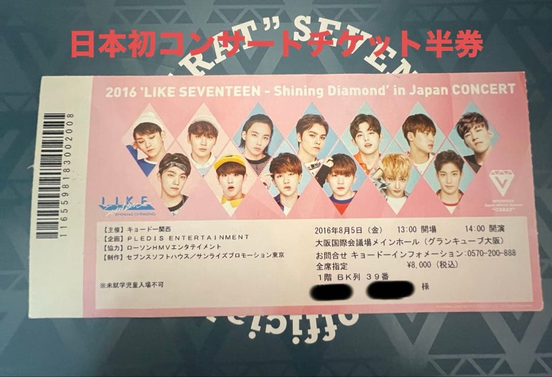 【希望額のご提示お願いします】SEVENTEEN コンサート チケット 半券