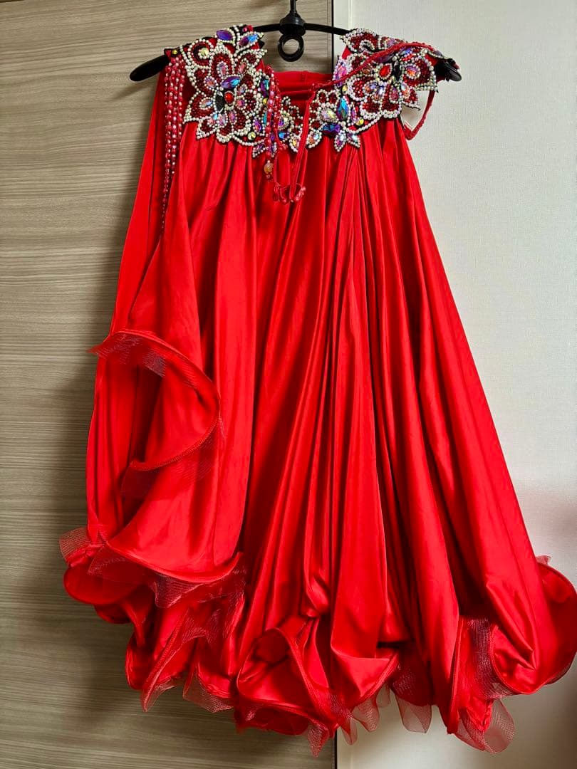 製 高級ベリーダンス衣装 赤