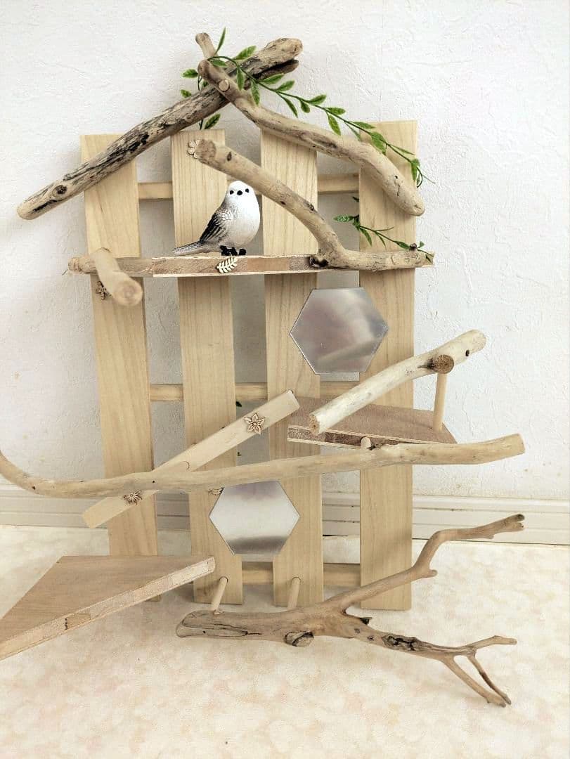 バードアスレチック　流木　壁掛け 止まり木 37バードトイ　バードジム