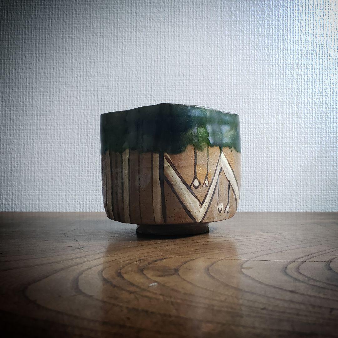 茶道具　鳴海織部　角形　深向付　美濃　オリベ　懐石