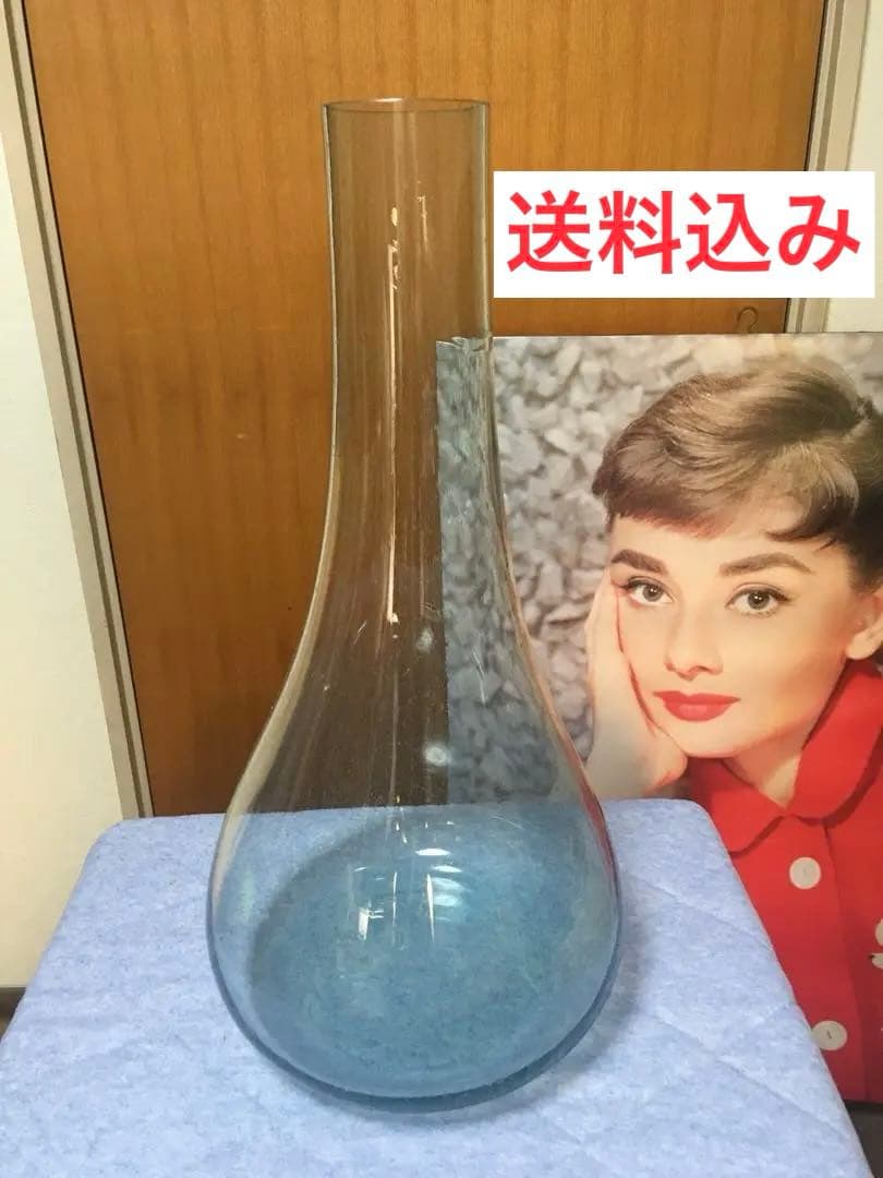 超希少　昭和　大正ガラス　花瓶　吹グラス