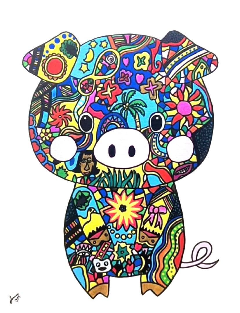 SALE【F6号】山下清（清水寺）手描/表裏サイン有/油彩/アクリル/裏シール有