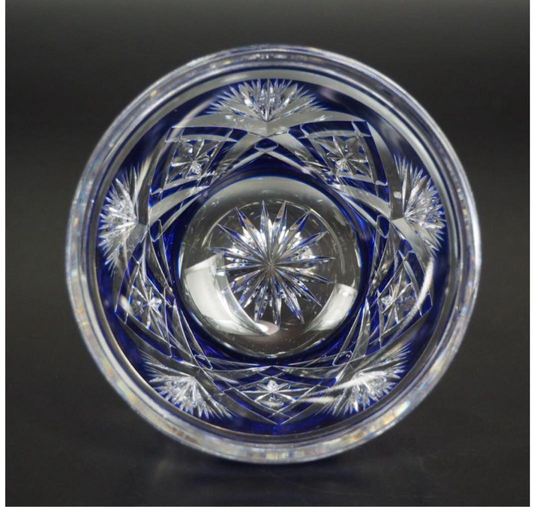 送料無料　区無形文化財伝統工芸士『小林英夫』作　江戸切子向付　共箱　真作保証