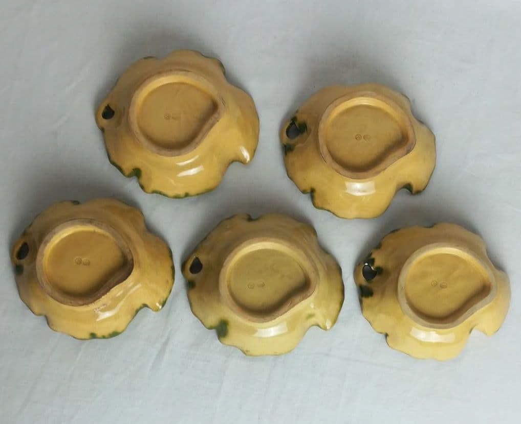 時代　出雲焼　葉っぱ型　小皿　小鉢　５客