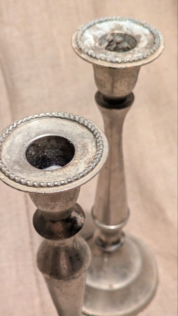 フランスアンティーク エレガント キャンドルホルダー 燭台 2個セット