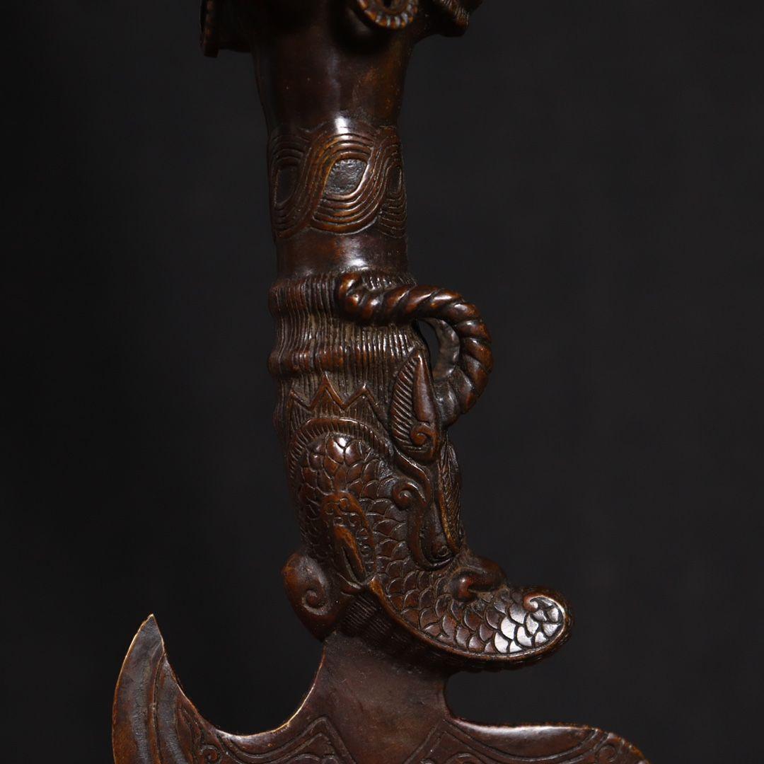 チベット密教法器 金剛こび降魔杵 普巴杵降魔斧 鎮宅辟邪 開運 風水 招財 置物