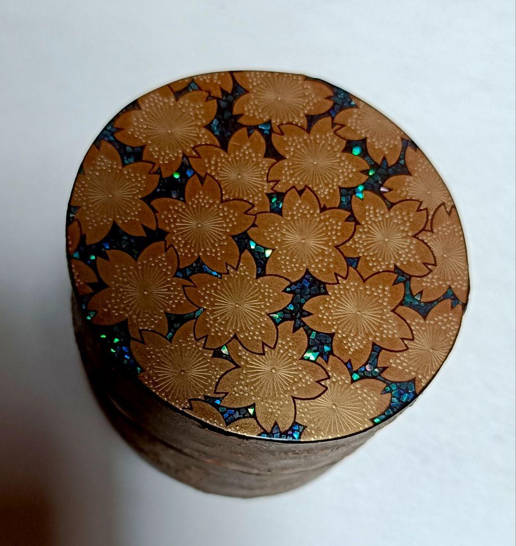 佐々木省庵作 桜材研出技法本金螺鈿蒔絵中次