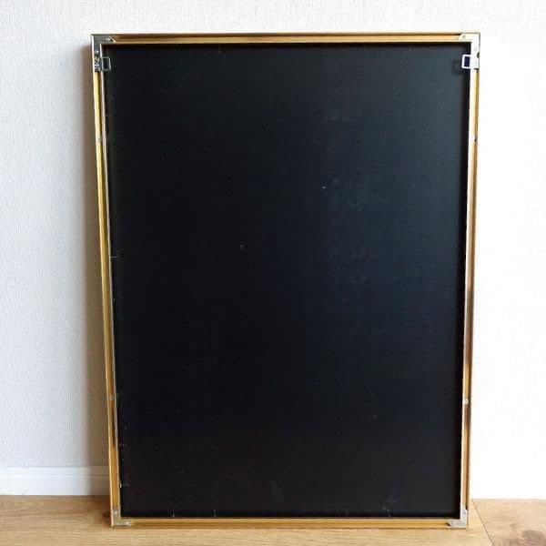 輸入雑貨　天然石　『赤い金魚』　水晶石　クリスタルアート　ゴールド額縁