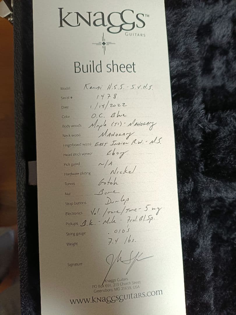 ギター Knaggs Kenai