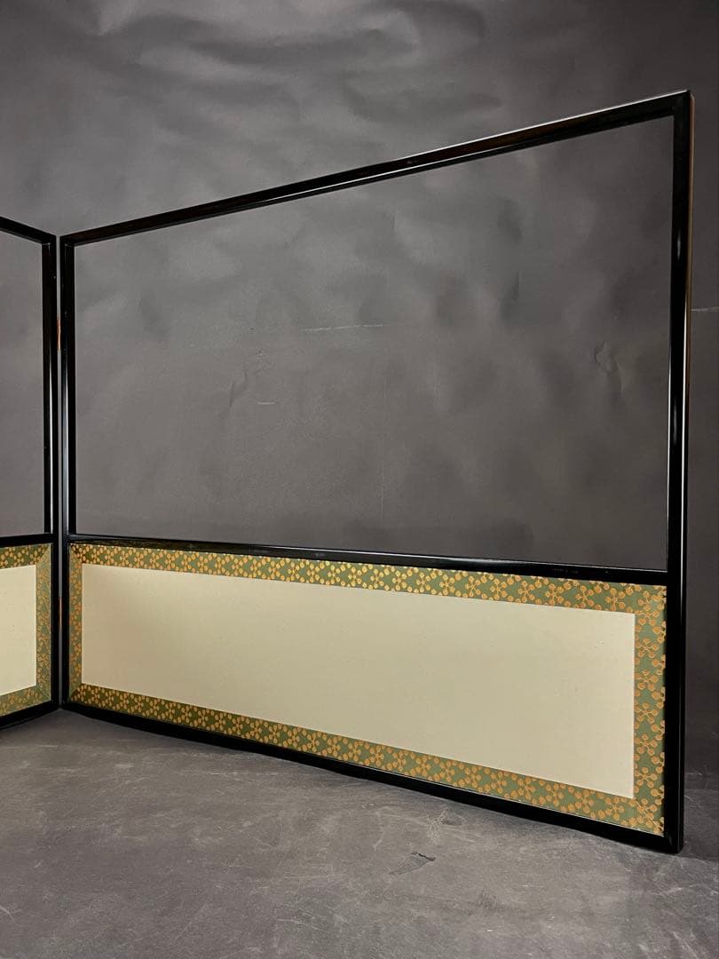 『母』 利休梅 塗縁 2尺4寸 風炉先屏風 元箱 茶道具 （703①）❗️割引