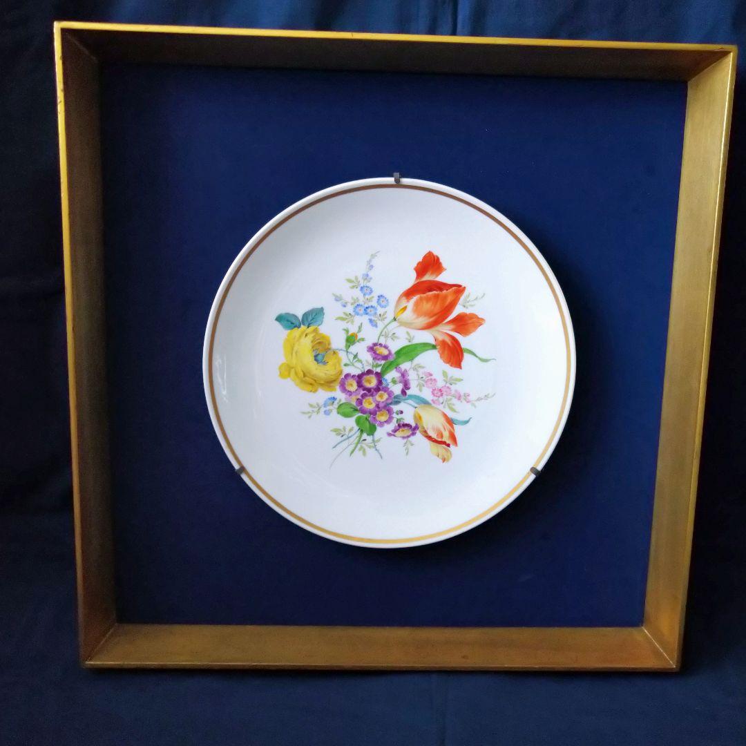 ✤マイセン(Meissen)額装花文絵皿✤